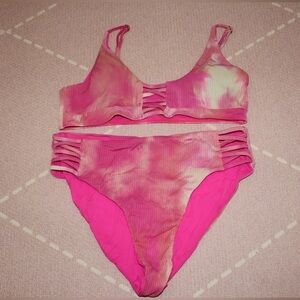 TiniBikini Swimwear 2 Piece Pink Ombré Bathing Suit Large